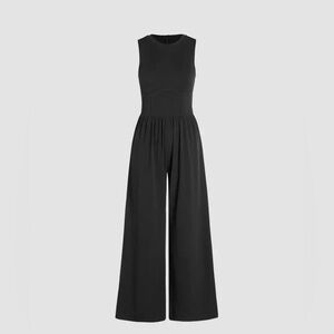 Cider Sleeveless Wide Leg Jumpsuit Black L